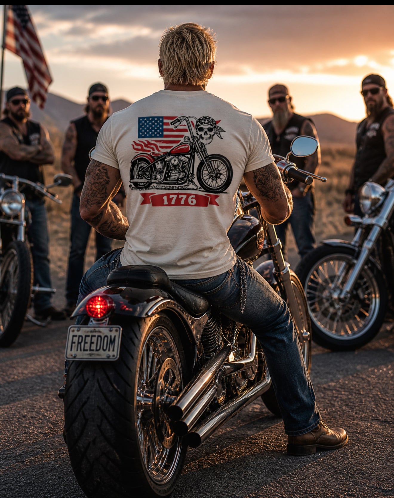 Strong Biker Patriotic Unisex T-Shirt