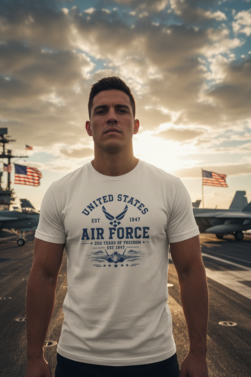 Air Force Tee — Model with Original Design