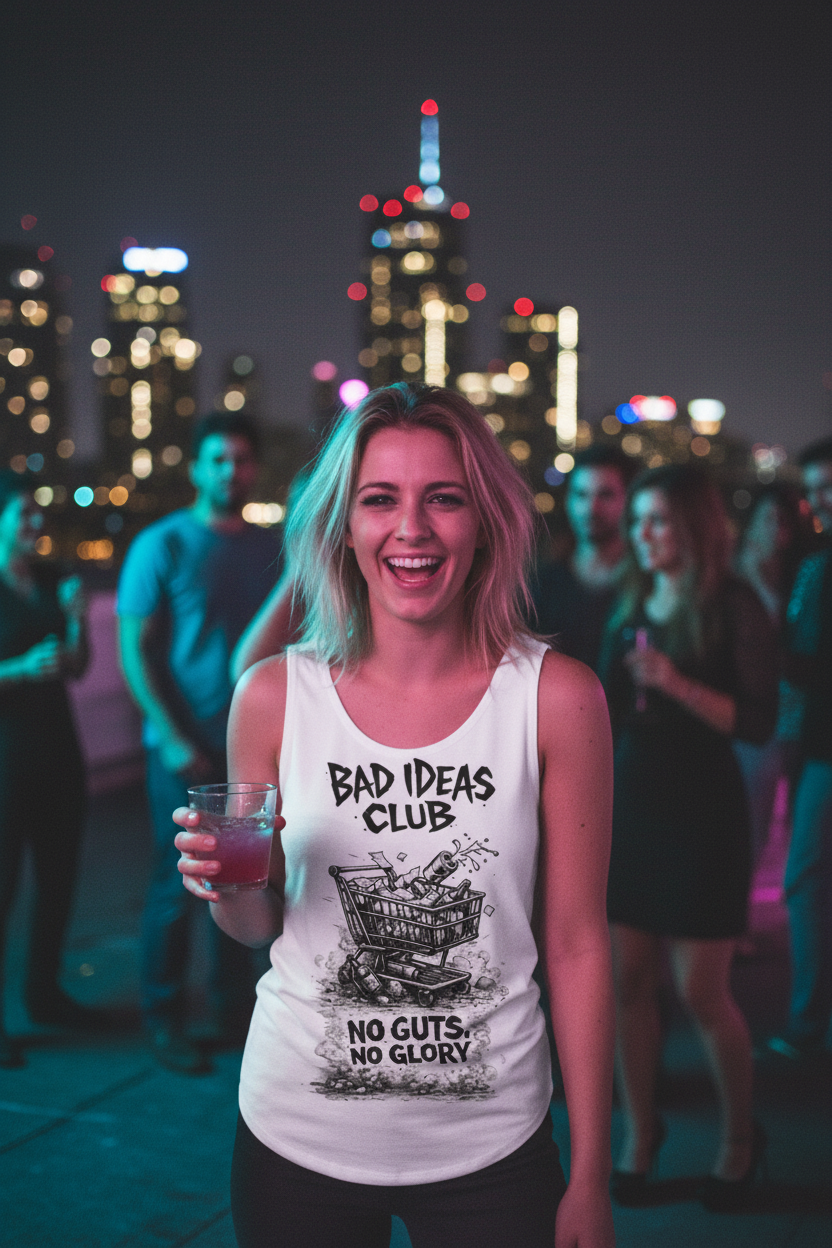 Bad Ideas Club Tank Top | No Guts No Glory Women's Graphic Tank | Honor and Home