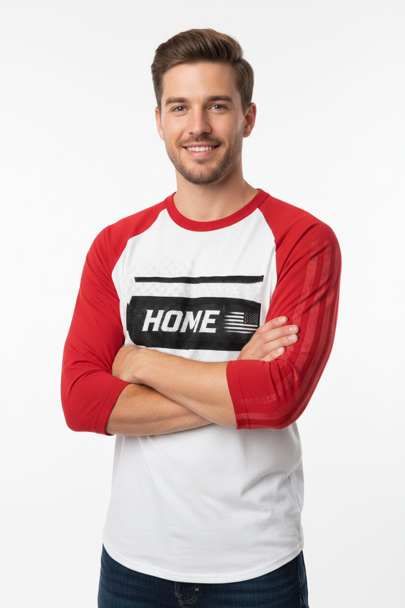 Men's HOME Raglan con modelo
