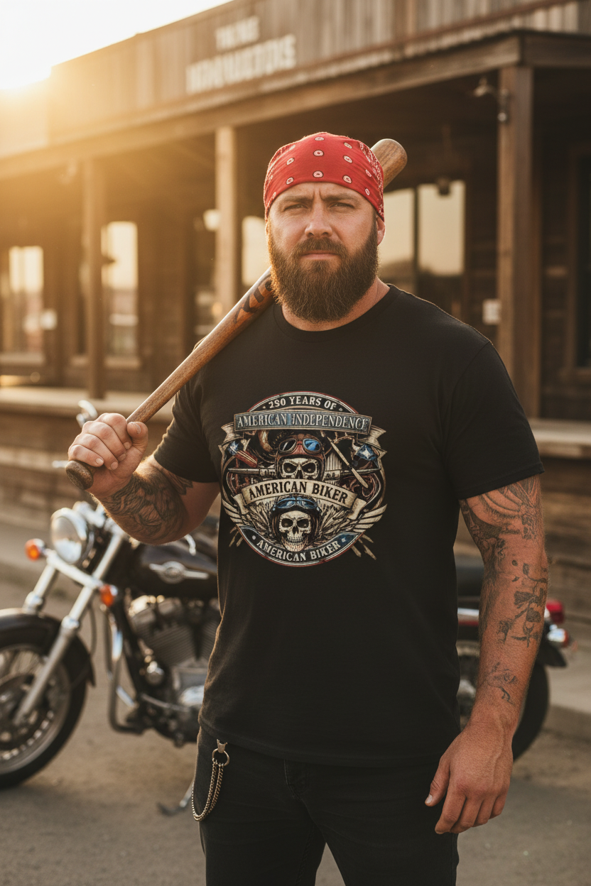 Modelo Biker Gordo Pañuelo