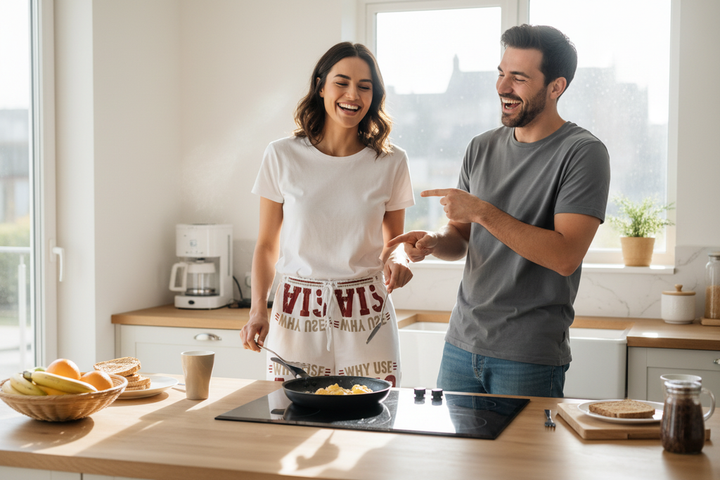 Pareja en la cocina